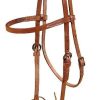 Browband Single Ply Headstall - Tie Ends Bk/Gry