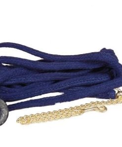 Alternative view of Flat Braid Rope Lunge Line/Brass Chain 25 Blk/Gry