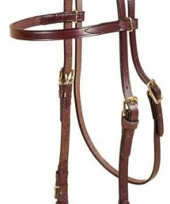 Alternative view of Brow Band Headstall Bit Ends 5/8in Bk/Gry