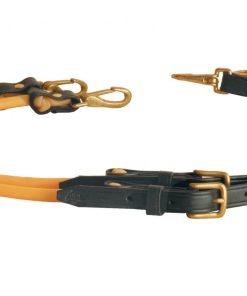 Adjust Leather/Latex TubingSide Rein 38-48 Bk/Gry