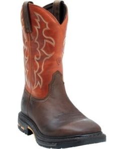 Ariat Mens Workhog Wide Sq Toe Boot 10.5-D Brown