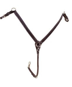 Alternative view of Adjustable Bridle Leather Breast Strap Pony Bk/Gry