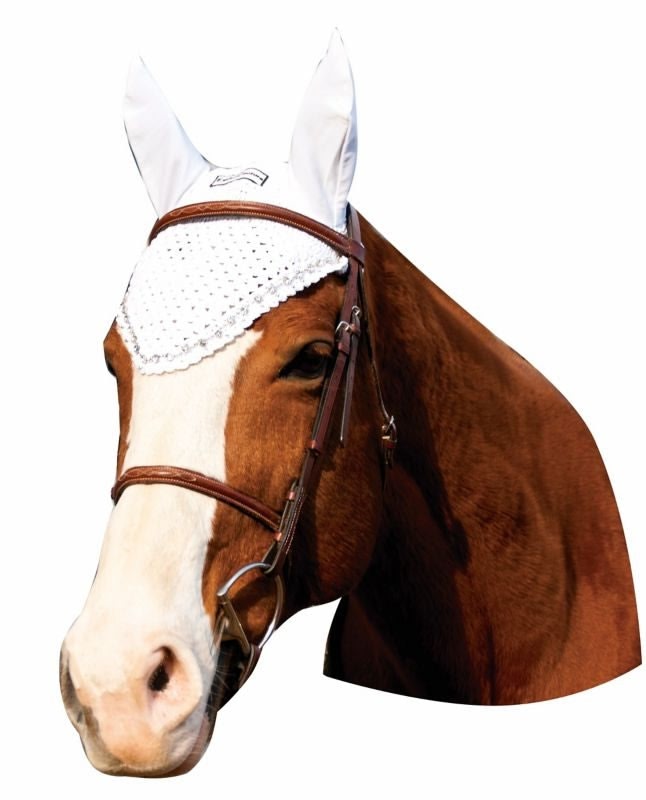 Equine Couture Fly Bonnet With Crystals Cob Blk - Image 8