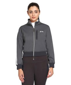 Equine Couture Ladies Cropped Jacket LG Charcoal