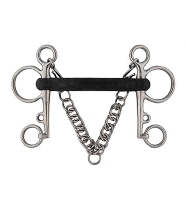 Jacks Soft Rubber Pelham Bit 4-1/2" Stainless Stee - Image 2