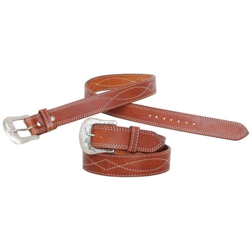 Circle Y Stitched Leather Work Belt - Image 2