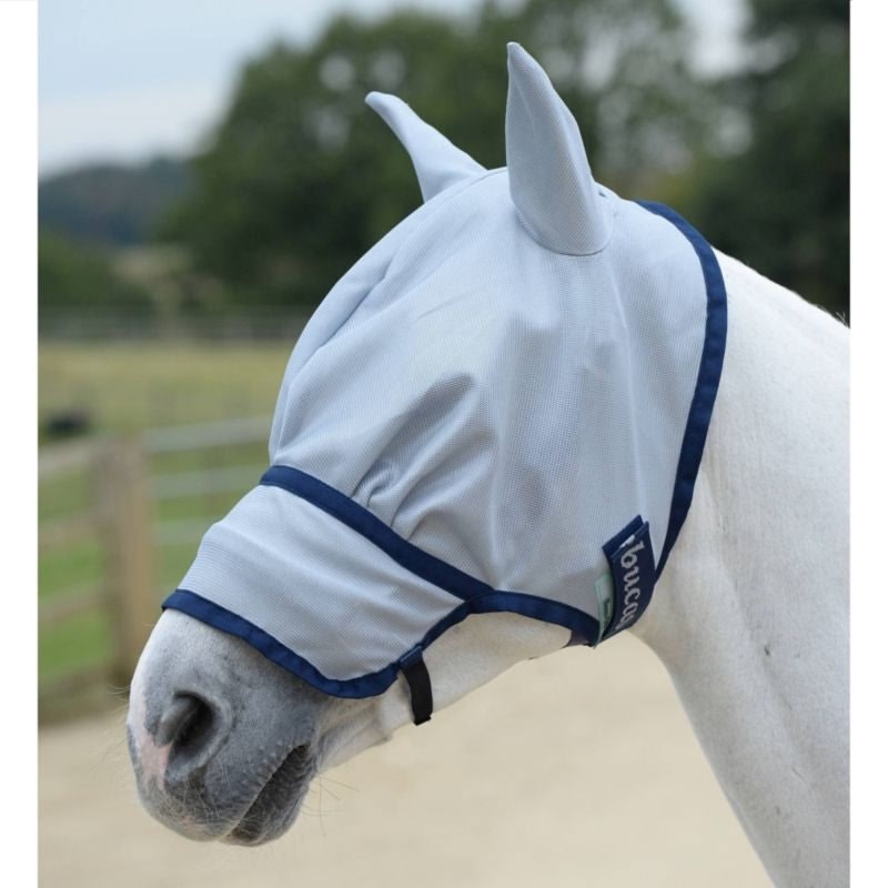 Bucas Buzz-Off Extended Nose Fly Mask Large Silver - Image 2