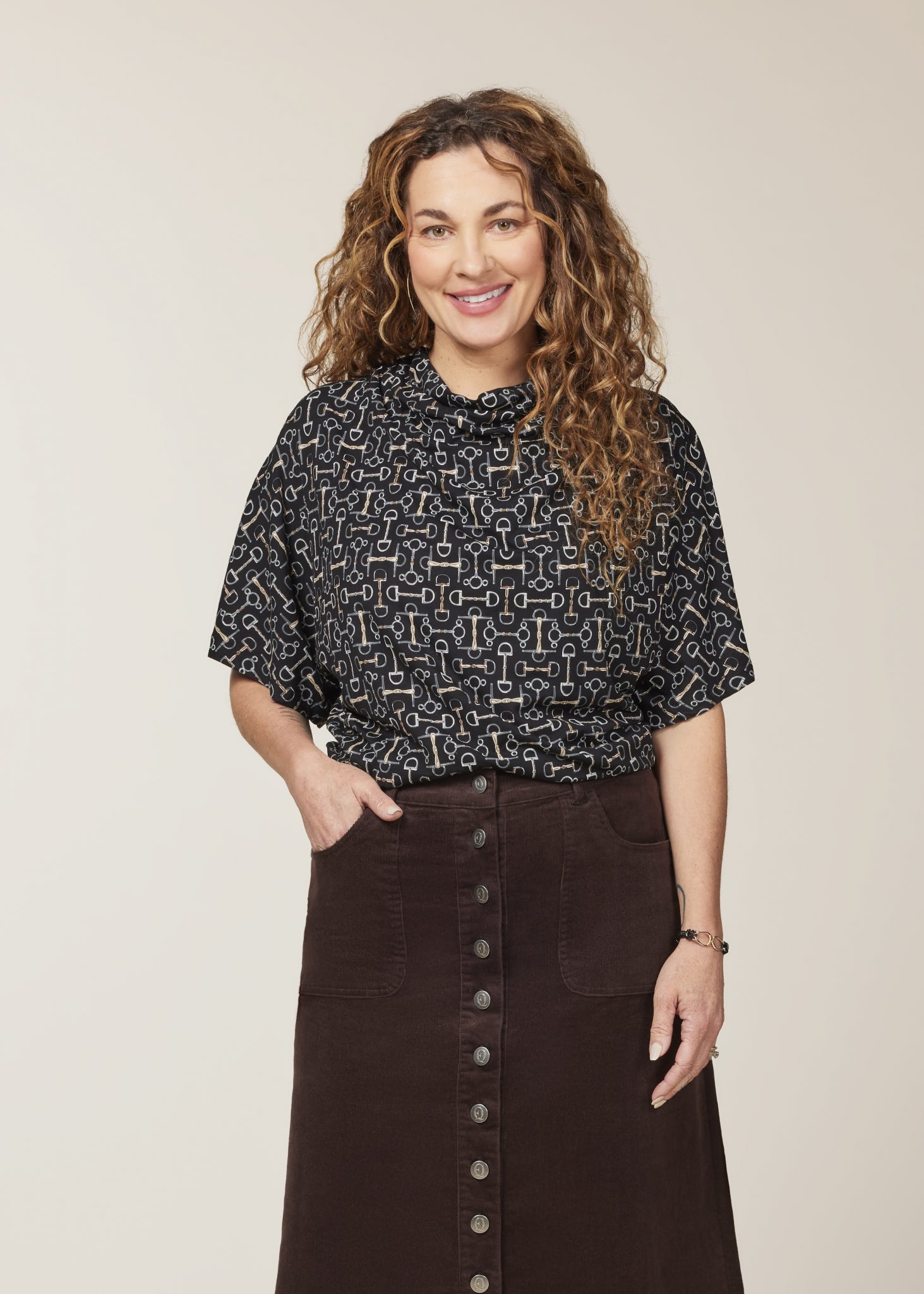 EQL by Kerrits Ladies Lexi Cowl Neck Dolman Top - Image 2