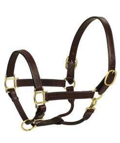 HK Americana Triple Stitched Leather Halter- 1 Inch Wide