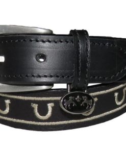 Equine Couture Kids Lee Leather Belt Lg Blk
