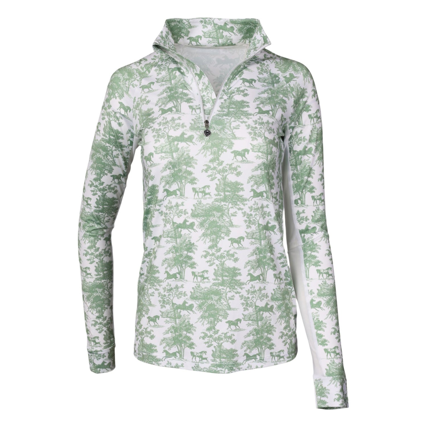 Dapplebay Ladies Equestrian Toile 1/4 Zip Long Sleeve Light Riding Top - Image 2