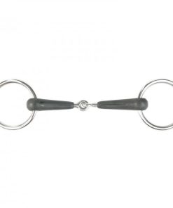 Horze Loose Ring Jointed Rubber Bit 4 in Black