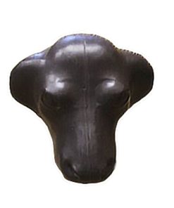Alternative view of Calf Head With Hay Bale Spikes Black