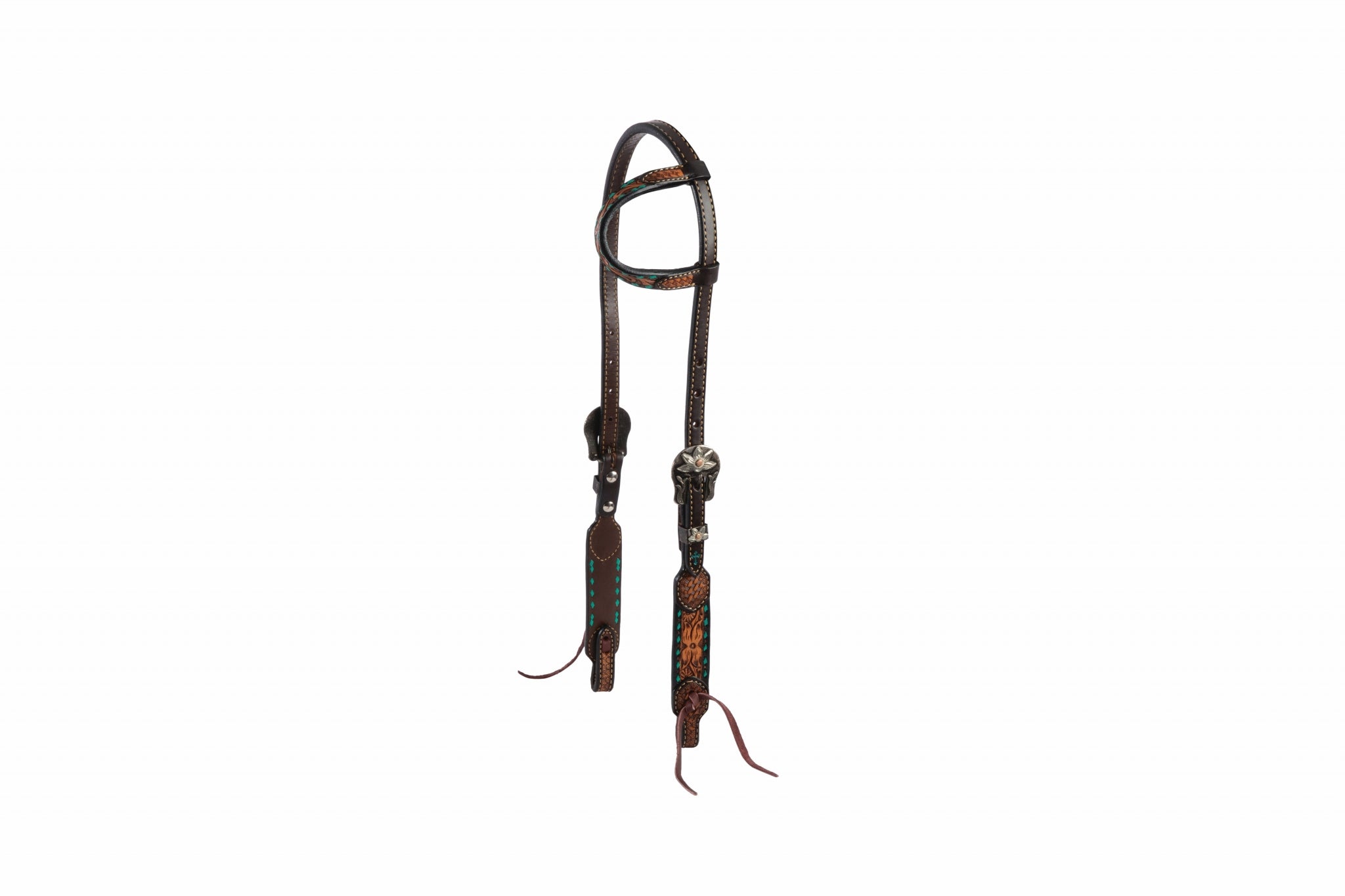 Floral Buckstitch Sl/Ear Headstall - Image 2
