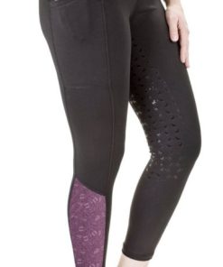 Alternative view of Equine Couture Ladies Smyrna Tights Small Black/Wi
