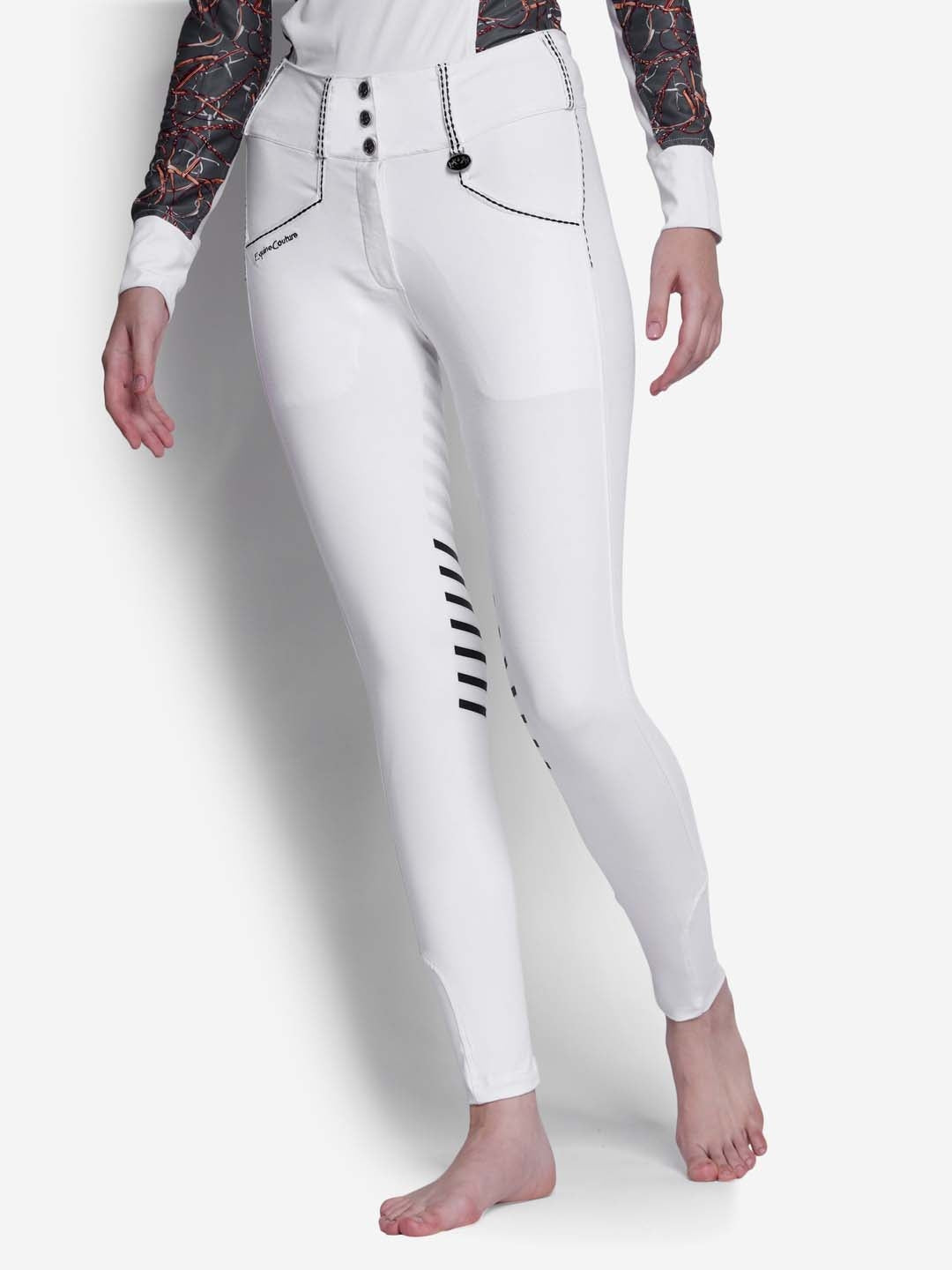 Equine Couture Ladies Saddle Stitch Extended Knee Patch Breeches