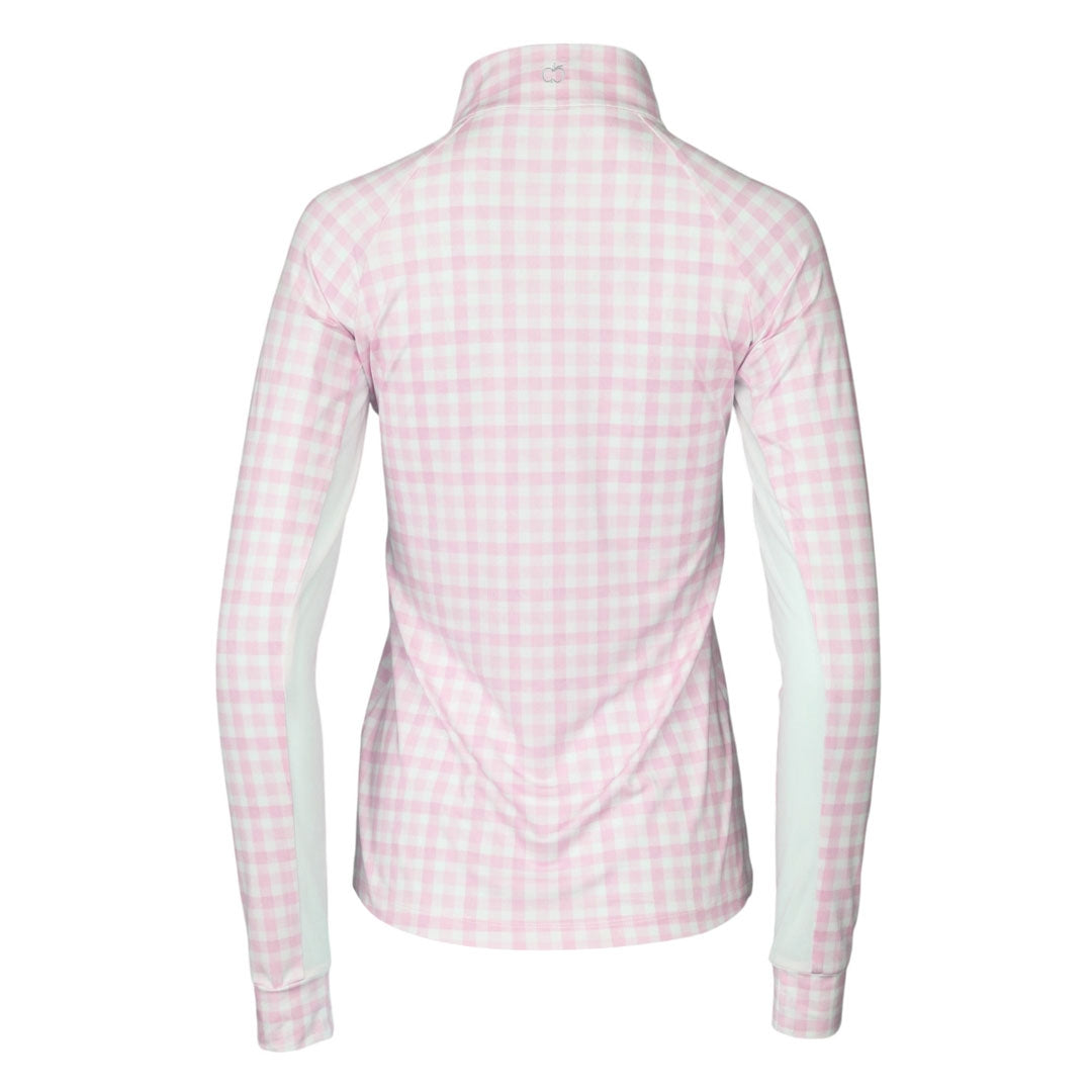 Dapplebay Ladies Gingham 1/4 Zip Long Sleeve Riding Top - Image 4