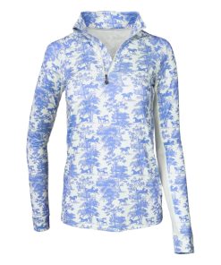 Dapplebay Kids Equestrian Toile 1/4 Zip LS Top
