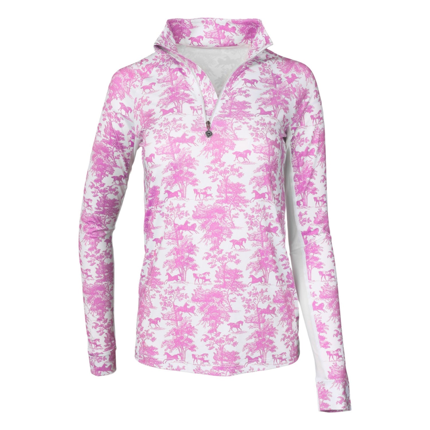 Dapplebay Kids Equestrian Toile 1/4 Zip LS Top - Image 3