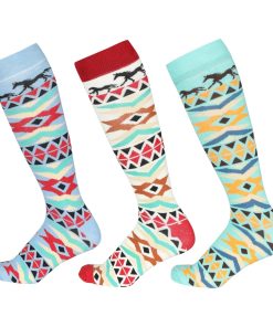 AWST Int'l Ladies Aztec Knee Socks- 3 Pack