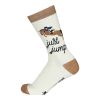 Dapplebay Knit Crew Socks-Just Jump -Natural