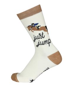Dapplebay Knit Crew Socks-Just Jump -Natural