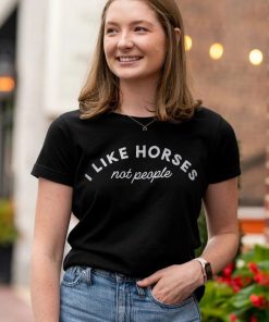 Alternative view of Dapplebay Ladies I Like Horses Not People Tee