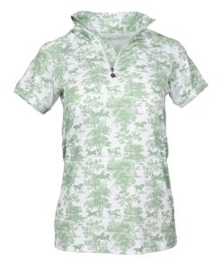 Alternative view of Dapplebay Kids Equestrian Toile 1/4 Zip Short Sleeve Top