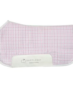 Dapplebay Gingham Western Saddle Pad-Pink/White-One Size