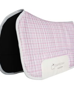 Alternative view of Dapplebay Gingham Western Saddle Pad-Pink/White-One Size
