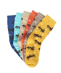 AWST Int'l Lila Bucking Horses Socks