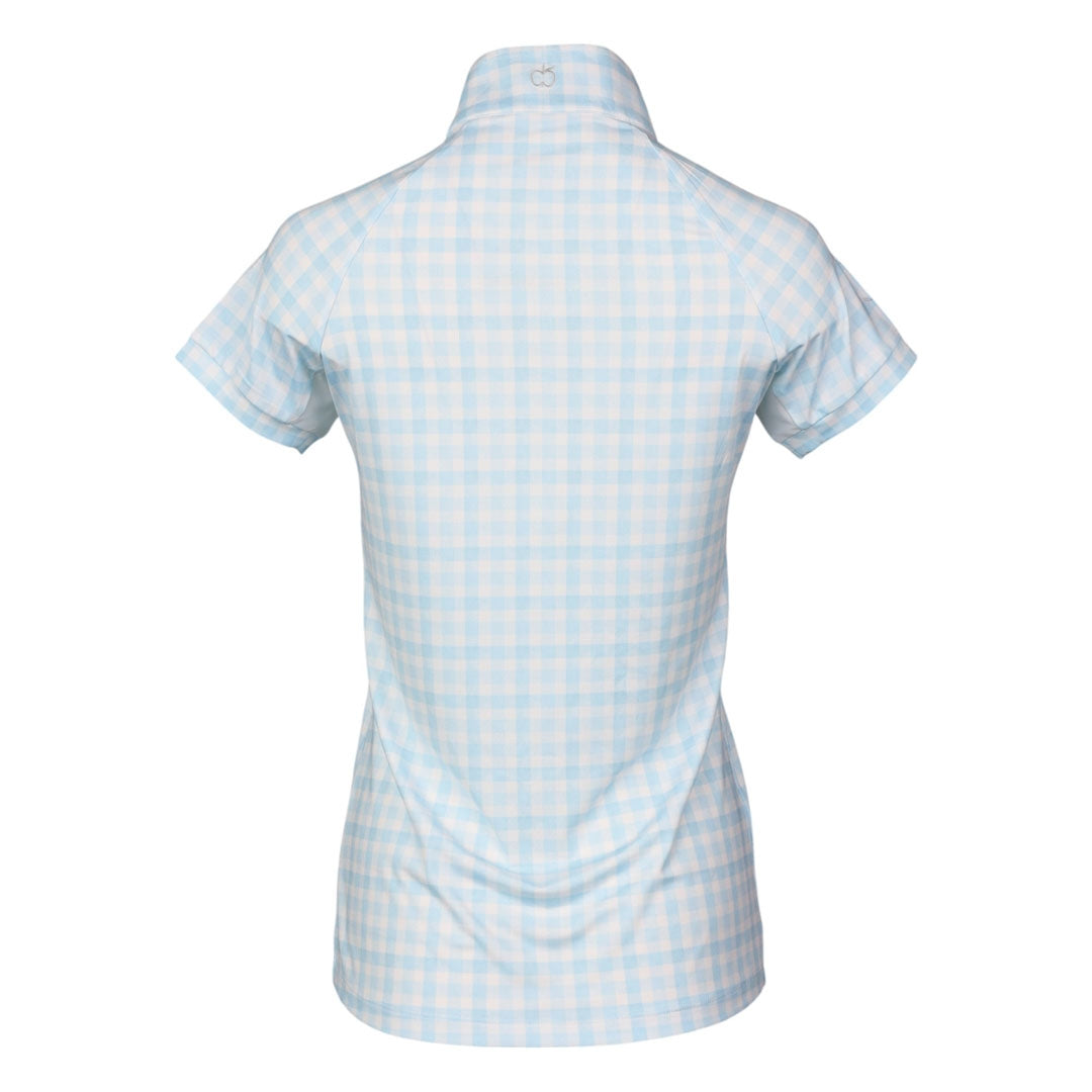 Dapplebay Ladies Gingham Short Sleeve 1/4 Zip Riding Top - Image 3