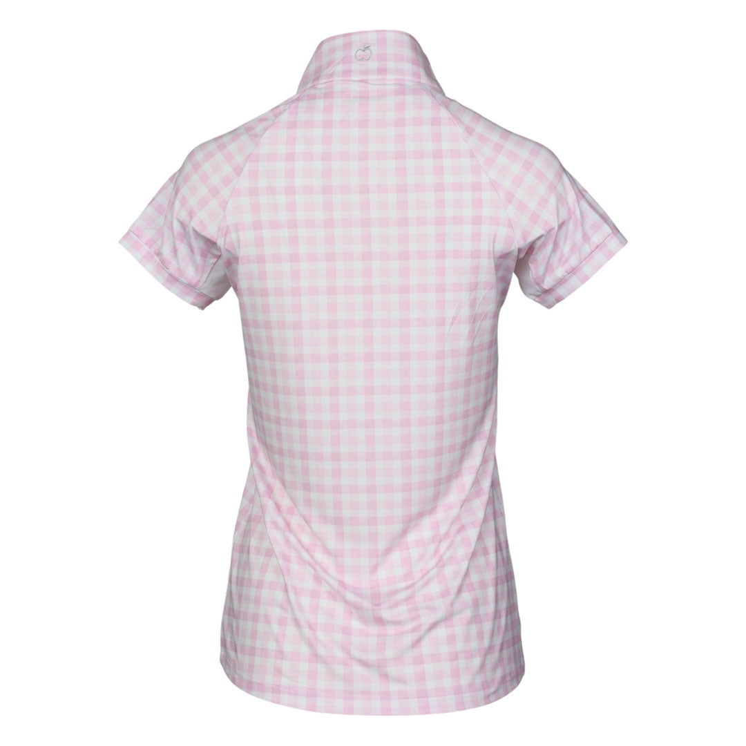 Dapplebay Ladies Gingham Short Sleeve 1/4 Zip Riding Top - Image 4
