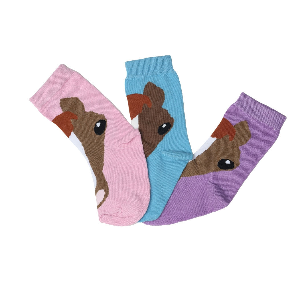 AWST Int'l Youth Horse Face Crew Socks - 3-pack