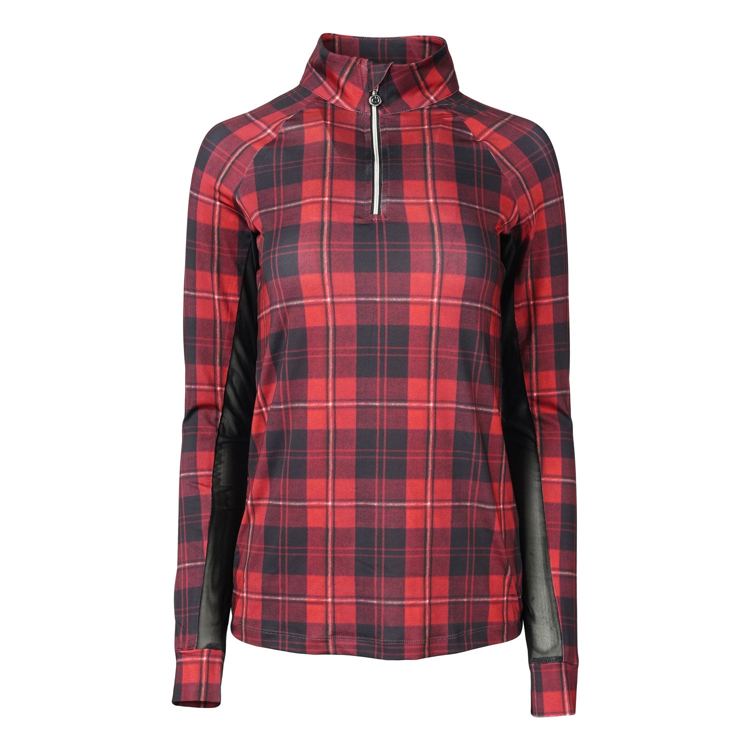 Dapplebay Ladies Holiday Plaid 1/4 Zip Light Riding Top