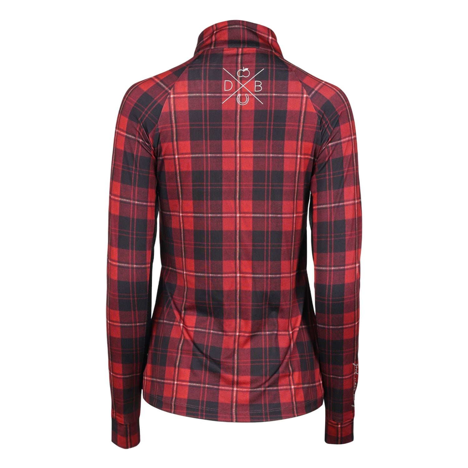 Dapplebay Ladies Holiday Plaid 1/4 Zip Light Riding Top - Image 2