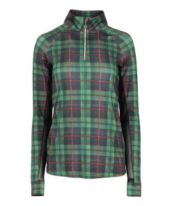 Dapplebay Ladies Holiday Plaid 1/4 Zip Light Riding Top