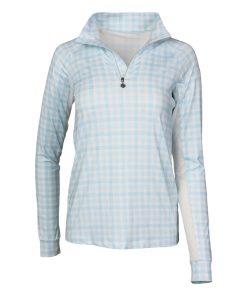 Alternative view of Dapplebay Kids Gingham 1/4 Zip Long Sleeve Riding Top