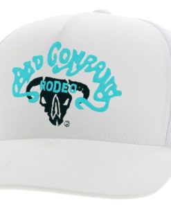 Bad Company White 6-Panel Trucker with Blue / Black Embroidery Logo