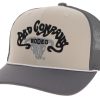 Bad Company Cream / Grey 6-Panel Trucker with Charcoal Bill and Black / Charcoal Embroidery Logo