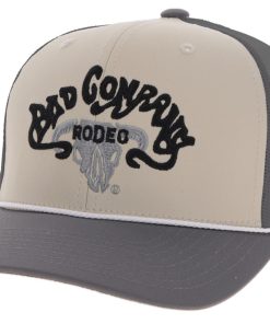 Bad Company Cream / Grey 6-Panel Trucker with Charcoal Bill and Black / Charcoal Embroidery Logo