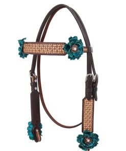 Circle Y Turquoise Rose Vintage Headstall