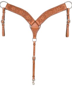 Circle Y 3" Shaped Floral Tooled Breast Collar