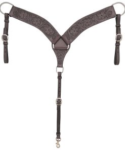 Circle Y 3" Shaped Floral Tooled Breast Collar