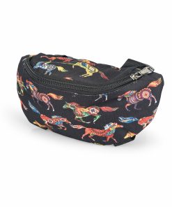 Gatsby Print Nylon Saddle Pouch