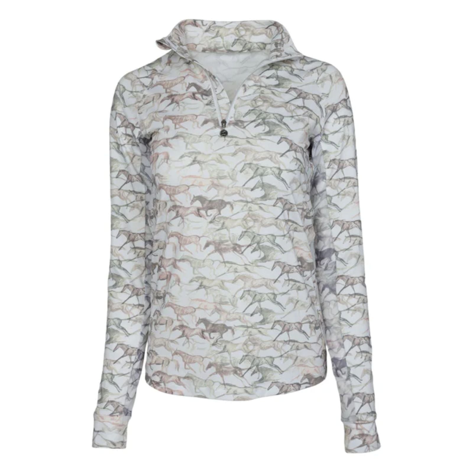 Dapplebay Galloping Watercolor 1/4 Zip Riding Top