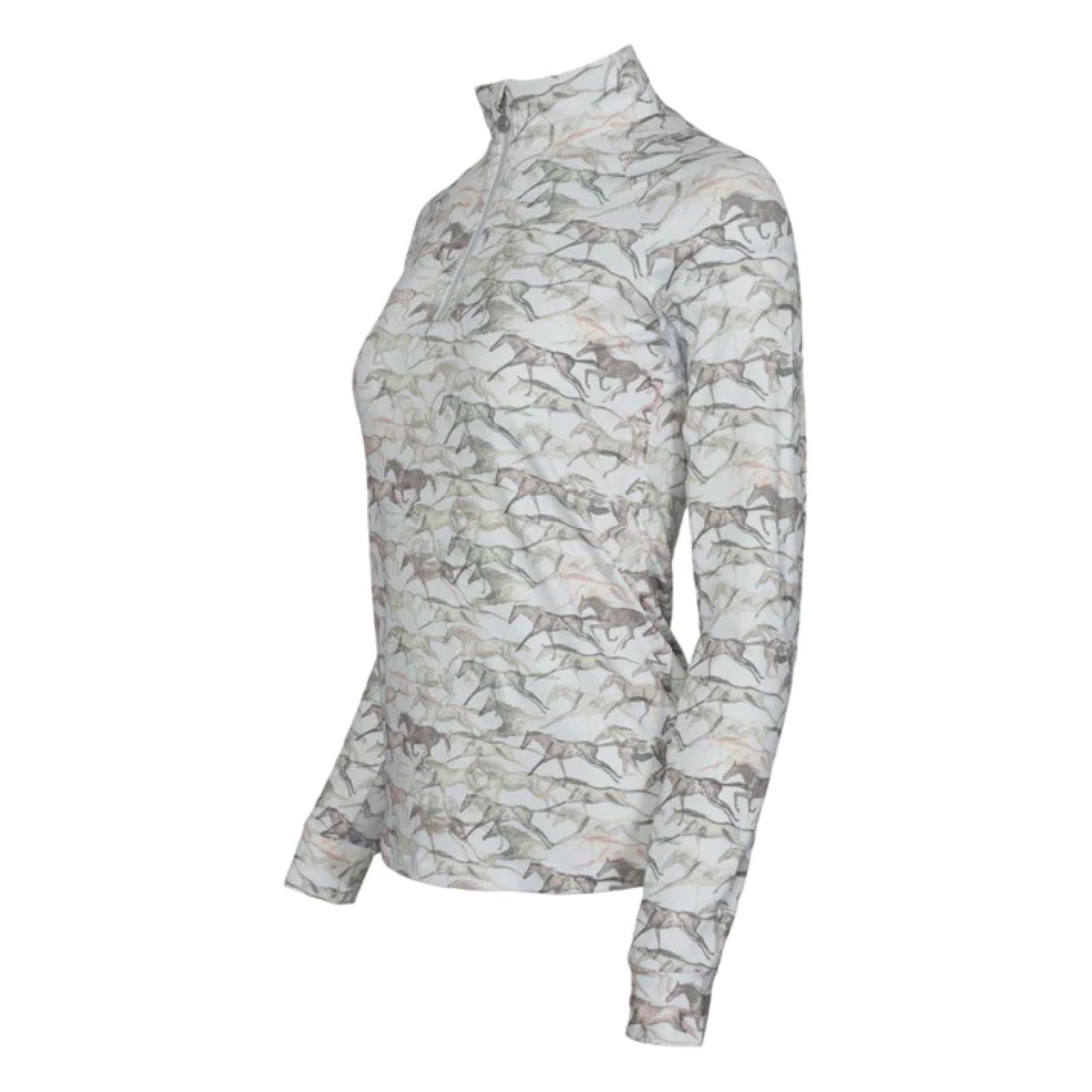 Dapplebay Galloping Watercolor 1/4 Zip Riding Top - Image 3