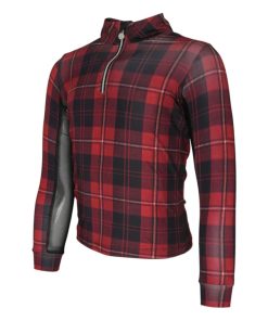 Dapplebay Holiday Plaid Kid's 1/4 Zip Riding Top