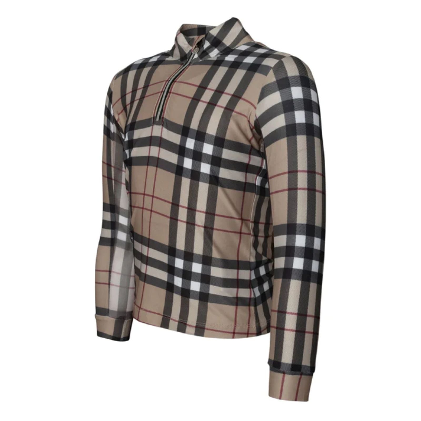 Dapplebay Holiday Plaid Kid's 1/4 Zip Riding Top - Image 3