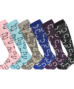 AWST Int'l Ladies Lucky Horseshoes Knee Socks - 6-pack